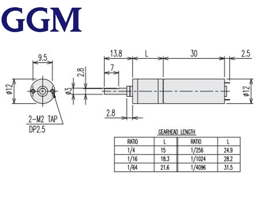 موتور گیربکس دار DC مدل K12-256-ND1230H1