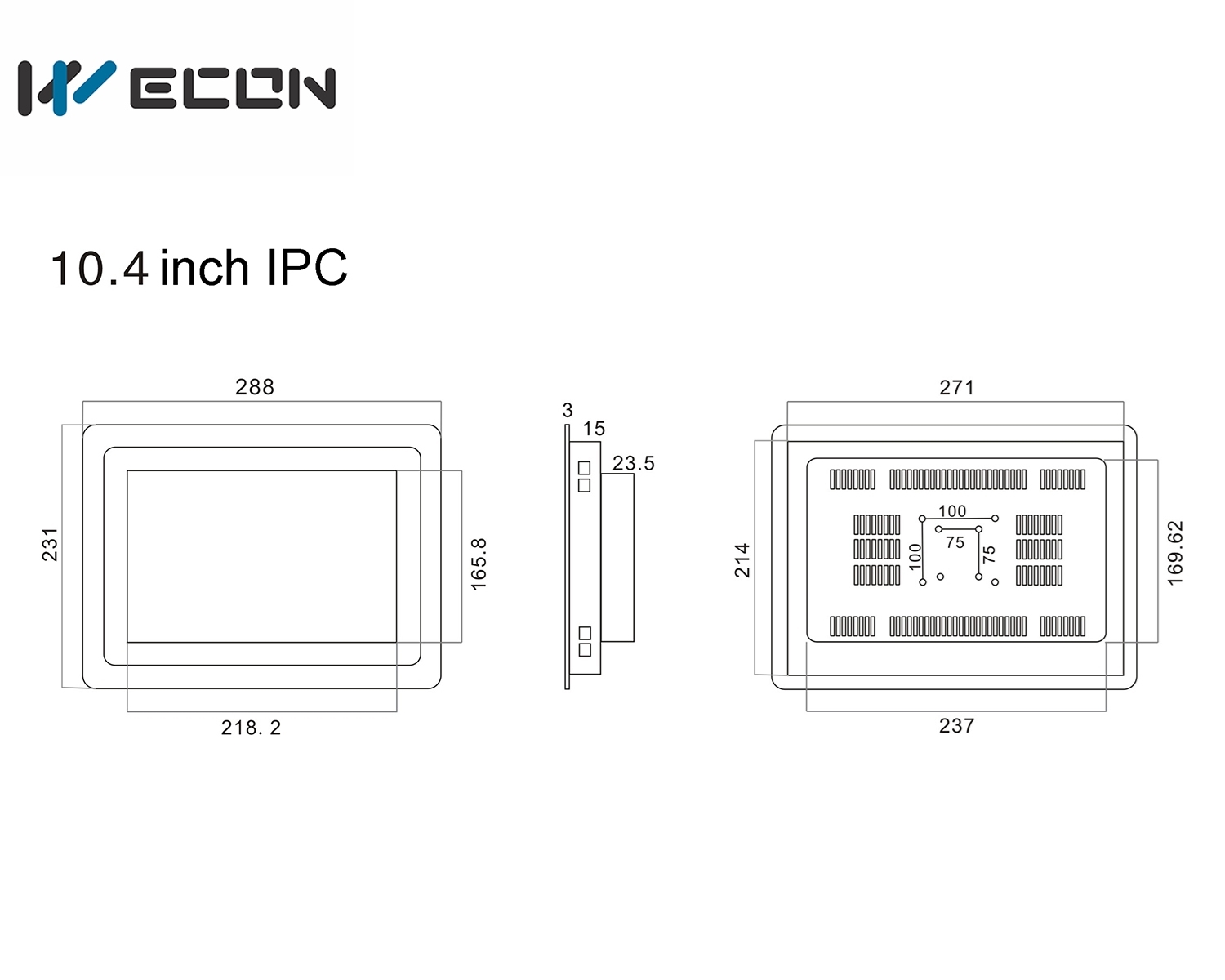 مانیتور صنعتی(IPC) 10.4 اینچ مدل WPC-100403A
