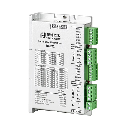 تصویر  درایو استپ 2 موتور _دو فاز 5.6 آمپر حلقه باز مدلR60 X2